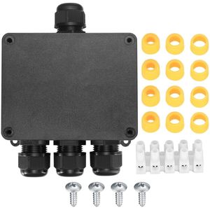 TOVBMUP Waterdichte aansluitdoos - Aansluitdoos voor buiten - 4-voudige kabelaansluitdoos - Kunststof materiaal - Geschikt voor kabels van 4 mm tot 12 mm