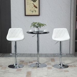 Bartisch Modern Round Dining Table 360 ​​° boordig bistrotisch hoogte in hoogte verstelbaar staal zwart Ø61 x 70-97 cm