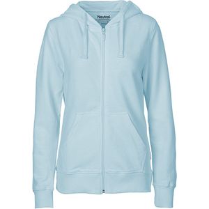 Fairtrade Ladies Zip Hoodie met capuchon Light Blue - XS