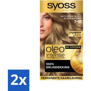 SYOSS - Oleo Intense 7-10 - Haarverf - Permanente Haarkleuring - Natuurlijk blond - Langdurige Kleur - Voordeelverpakking - 2 stuks