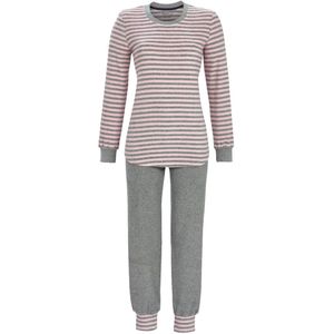 Badstoffen pyjama roze grijs - Roze - Maat - 36