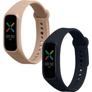 kwmobile 2x armband geschikt voor Oppo Band Sport - Bandjes voor fitnesstracker in donkerblauw / oudroze