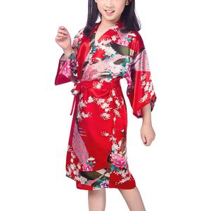 Zomerse Badjas voor Kinderen - Stijlvolle Kimono in Satijn voor Spa en Zwemfeestjes