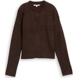TOM TAILOR - Cardigan - Soft Chocolate Brown Melange - Gebreid Vest voor Dames