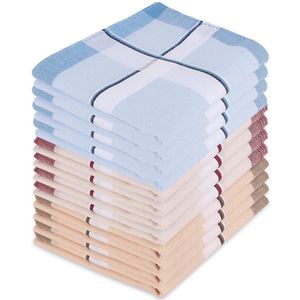 Boraboi ® Traditionele Katoenen Herenzakdoeken Set van 12 in Diverse Kleuren voor Elke Gelegenheid