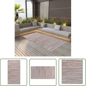 The Living Store Tuintapijt - Bruin - PP - 190x290 cm - Dubbellaags jacquard