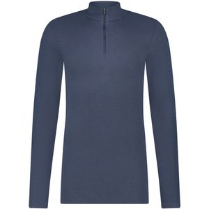 Ten Cate Thermo heren shirt lange mouw - Col met rits Blauw