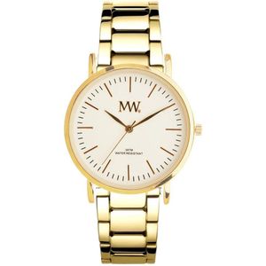 MW Flat Gold horloge-Sports Metal BiColor white dial