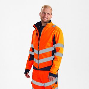 F. Engel - 1158 - Softshell Jack - Oranje/Blauw - Veiligheidsjack