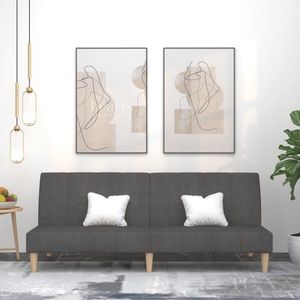 The Living Store Slaapbank 2-zits stof donkergrijs - Slaapbank - 2 Persoonsbed - Donkere Kleuren - Comfortabele Stoffen - Salon Meubilair