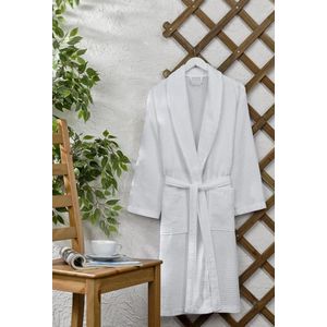 Badjas - Unisex Sauna Badjas - Witte zwemmen Badjas - 100% Katoen - Wafel Badjas - Badjas dames en heren - Kimono - XL