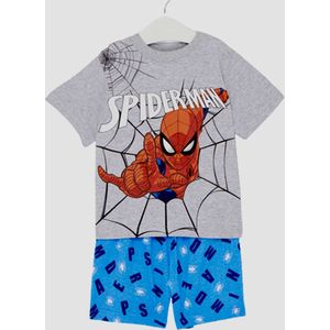 Marvel Spiderman Pyjama - Shortama - Grijs - Maat 92