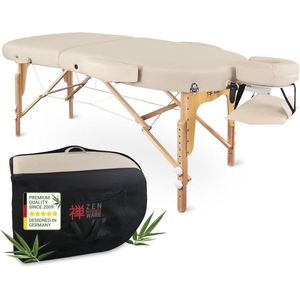 Opvouwbare ovale massagetafel met hoofdsteun en armleuningen - Verstelbare massagebank