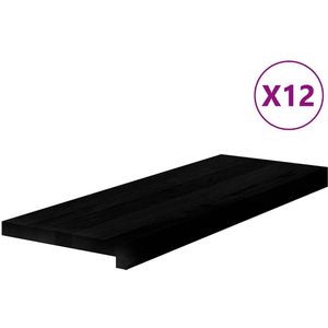 vidaXL Traptreden - 12 stuks - Massief eikenhout - Donkerbruin Traptreden - Houten Trappen - Eikenhouten Traptreden - Traprenovatie - Binnenhuisdecoratie