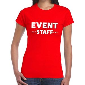 Event staff tekst t-shirt rood dames - evenementen personeel / crew shirt XL
