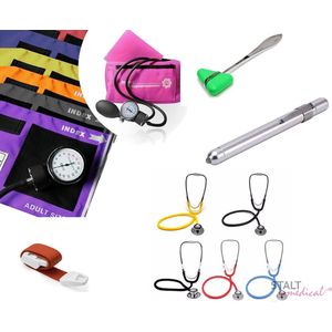 Handmatige bloeddrukmeter basis set 5 producten oa stethoscoop ST-A096 (ROZE)