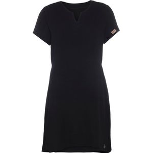 Knit Factory Indy Dames Jurk - Tuniek - Zomerjurk - Strandjurk - Zwart - S - 100% Biologisch katoen