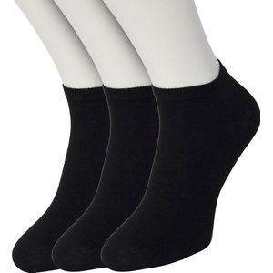 Bonnie Doon Sneakersokken Heren Zwart maat 47/52 - 3 paar - Basis Korte Sokken - Gladde Naden - Enkel Sokken - Uitstekend Draagcomfort - Enkelsokken - Sneaker Sokken - 3-pack - Multipack - Effen - Black - OL8120013.101