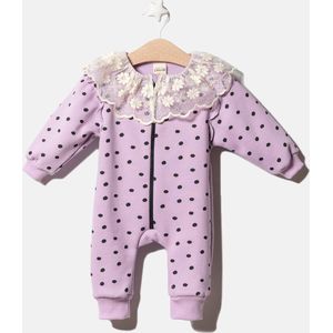 Cumino Lila jumpsuit met ruche kant 3-6m / 62 Lila