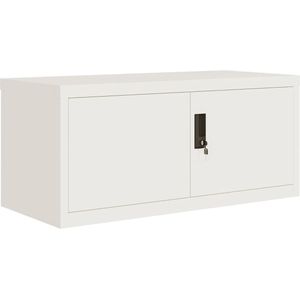 vidaXL Archiefkast Staal Wit 90x40x40 cm Archiefkast - Opbergkast - Kantoororganisatie - Metalen Kast - Witte Kast