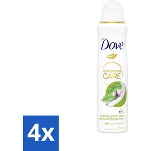 4 x Dove Deodorant Spray - Matcha & Sakura - 150 ml - Dove Deodorant - Anti-transpirant - Matcha - Sakura - Deodorant Spray