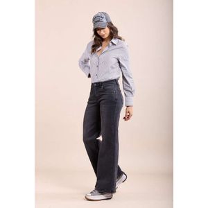 Toxik3 - Push-up jeans wide fit donkergrijs