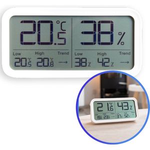LifeWise Digitale Hygrometer - Thermometer voor Binnen - Luchtvochtigheidsmeter - Incl. Batterij