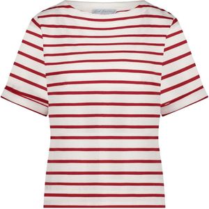 Red Button T-shirt Terry Stripe Short Sleeve Srb4528 44 Red Dames Maat - L