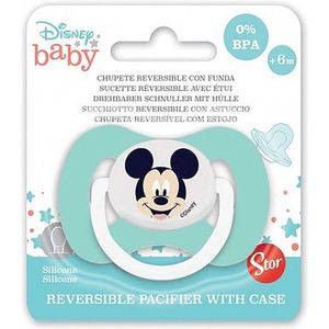 Mickey Mouse Disney Fopspeen 6 / 18 maanden Baby - Speenkoord - Speen Maat 2 - Baby Blauw - speendoekje