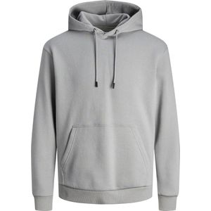 JACK & JONES Bradley sweat hood regular fit - heren hoodie katoenmengsel met capuchon - grijs - Maat: L