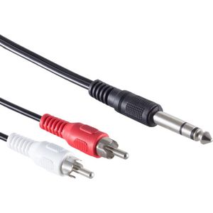 6,35mm Jack - Tulp stereo audio kabel - 1 meter