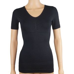 Dames lichtcorrigerend hemd met korte mouw Zwart -maat L/XL