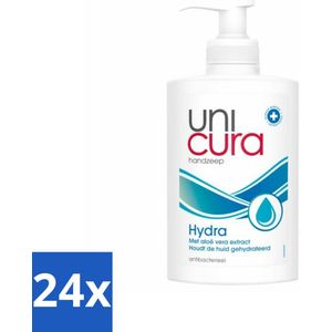 24 x Unicura Vloeibare Handzeep Hydra 250 ml - Vloeibare Zeep - Handzeep - Hydraterende Zeep - Antibacteriële Zeep - Natuurlijke Zeep