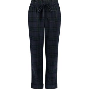 Hunkemöller Dames Nachtmode Petite pyjamabroek Flanel - Blauw - maat XS