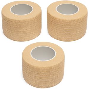 Traust - Zelfklevend Verband – Beige – 3 rollen van 4,5 m x 2,5 cm – Bandage Tape – Sporttape
