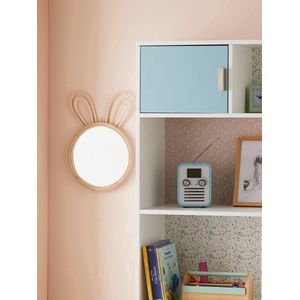 Spiegel konijn - Spiegel konijn kinderkamer / babykamer wand decoratie 24 x 2,2 x 38 cm