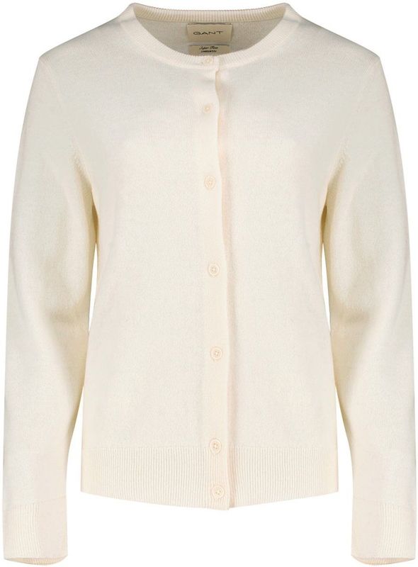 Gant - 4805354 - Cardigan - Beige - 100% Italiaanse Lamswol