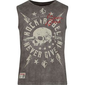 Rock Rebel by EMP grijs tanktop met borduursel - Heren - S
