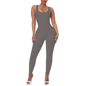 Vrouwen Sexy Yoga Jumpsuit met Vierkante Hals | Mouwloos Bodycon Unitard | Elastische Sportswear voor Dames