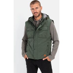 camel active Outdoorvest met afneembare capuchon - Maat menswear-58 - Groen