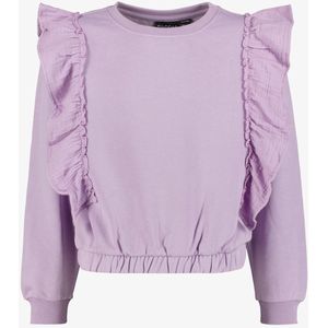 TwoDay meisjes sweater met ruches lila - Maat 134/140