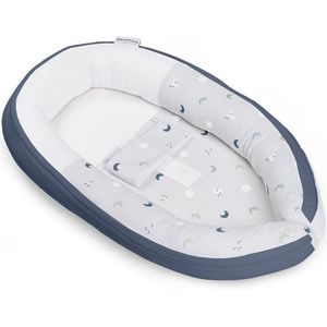 Doomoo Cocoon - Babynestje - Organisch Katoen - 74 x 46 cm - Blue Grey Moon