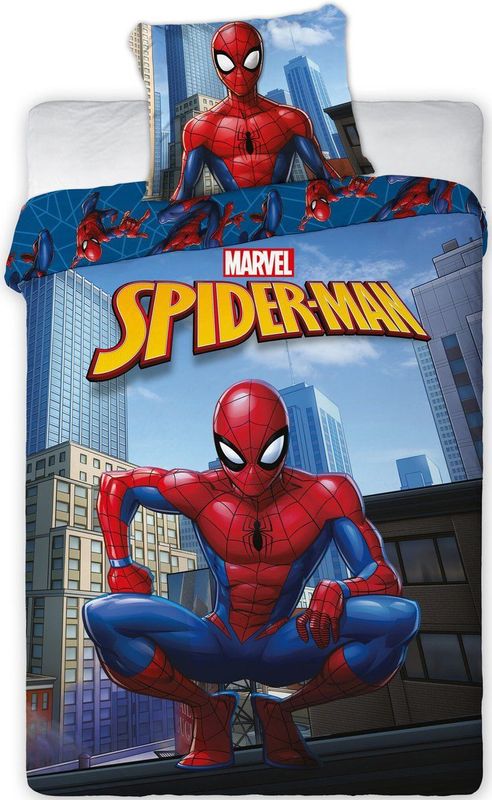 Spiderman - Dekbedovertrek City Hero - Katoen - 140 x 200 cm / 70 x 90 cm - Blauw