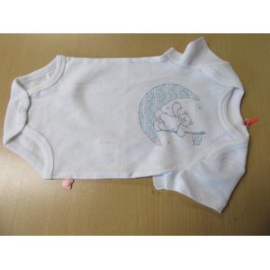 Noukie's - Rompertje - Korte mouw ,- Wit - Maan - 6maand 68