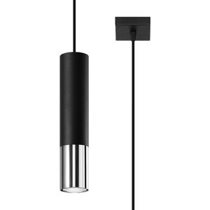 Trend24 Hanglamp leopez 1 - Hanglampen - Woonkamer Lamp - Hallamp - GU10 - Zwart