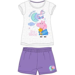 Peppa Pig shortama/pyjama the stars grijs/paars katoen maat 116