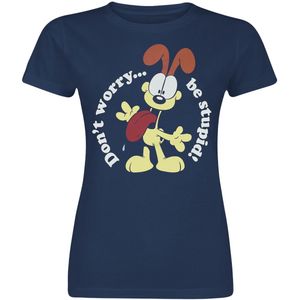 Garfield Don`t Worry ... Be Stupid! Dames T-shirt - blauw - S
