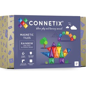 CONNETIX - Magnetisch Tegels - Regenboog Miniverpakking - 24 Stuks