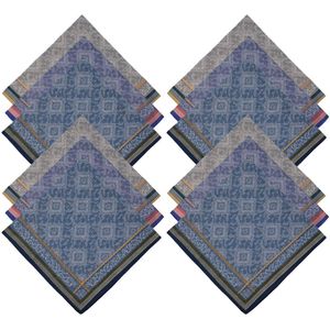 12 Stuks Zachte Katoenen Zakdoeken Voor Heren - Ouderwets Jacquardpatroon - Zacht, Dik, Elegant