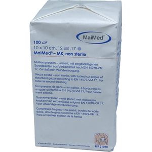 MaiMed non-woven gaascompressen 10cm x 10cm 12 laags - 100 stuks